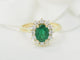 Bague 54 Bague marguerite en or jaune 18 kt, émeraude et diamants 58 Facettes 33519