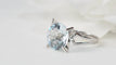 Bague 48 Bague vintage en or blanc 18 ct avec aigue-marine 4 ct 58 Facettes 32954