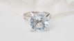 Bague 48 Bague vintage en or blanc 18 ct avec aigue-marine 4 ct 58 Facettes 32954