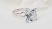 Bague 48 Bague vintage en or blanc 18 ct avec aigue-marine 4 ct 58 Facettes 32954