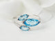 Bague 55 Bague en or blanc 18 ct avec topazes bleues 58 Facettes 33498