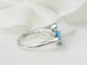 Bague 55 Bague en or blanc 18 ct avec topazes bleues 58 Facettes 33498