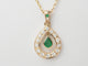 Collier Collier pendentif en or jaune 18 kt, émeraude et diamants 58 Facettes 33327