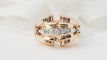 Bague 53 Bague tank années 1940 en or rose 18 kt et diamants 58 Facettes 32939
