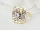 Bague 53 Bague Tank en or jaune et blanc 18 ct et diamants 58 Facettes 33526