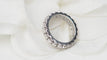 Bague 49 Alliance américaine vintage en or blanc 18 kt et diamants 58 Facettes 29567