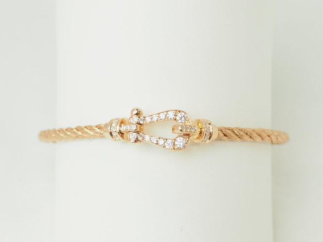 Bracelet Fred Mini Force 10 - Bracelet en or rose 18 ct et diamants 58 Facettes 33587
