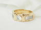 Bague 52 Bague ruban en or jaune 18 ct et diamants 58 Facettes 33599