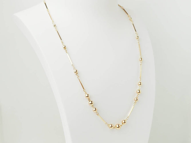 Collier Collier boules et barres en or rose 18 k (750) 58 Facettes 33618
