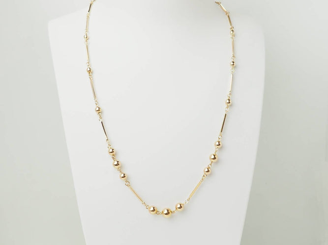 Collier Collier boules et barres en or rose 18 k (750) 58 Facettes 33618