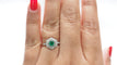 Bague 55.5 Bague hexagonale Art déco en platine 900, émeraude et diamants 58 Facettes 33046