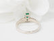 Bague 53 Bague solitaire en or blanc 18 ct, émeraude et diamants 58 Facettes 31389