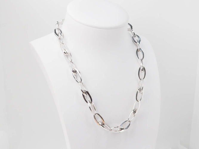 Collier Collier maille ovale en or blanc 18 kt 58 Facettes 23426