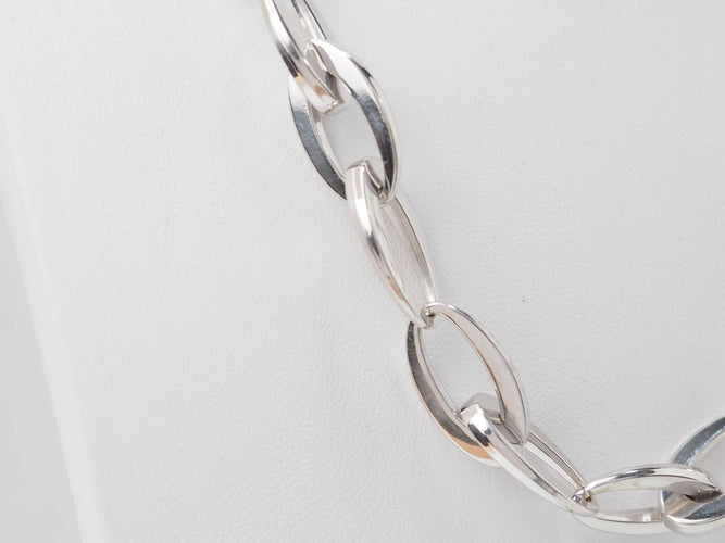 Collier Collier maille ovale en or blanc 18 kt 58 Facettes 23426
