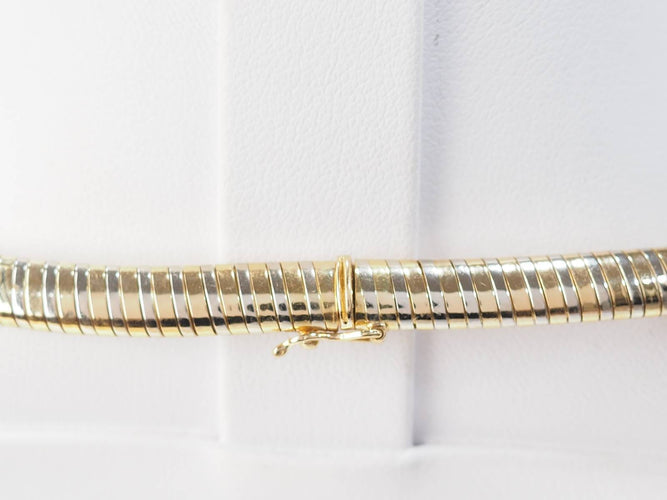 Collier Cartier Tubogas - Collier ras-de-cou en or jaune et blanc 18 ct 58 Facettes 33081