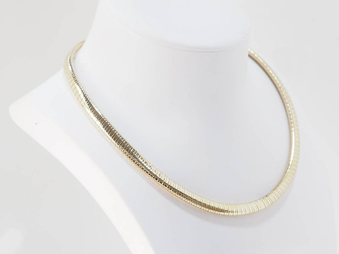 Collier Cartier Tubogas - Collier ras-de-cou en or jaune et blanc 18 ct 58 Facettes 33081