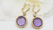 Boucles d'oreilles Boucles d’oreilles pendantes en or bicolore 18 ct et améthyste 58 Facettes 30222