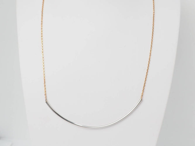 Collier Collier arc en or rose et blanc 18 K 58 Facettes F4646
