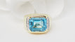 Bague 52 Bague en or jaune 18 kt avec topaze bleue et diamants 58 Facettes 32748