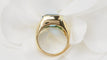 Bague 52 Bague en or jaune 18 kt avec topaze bleue et diamants 58 Facettes 32748