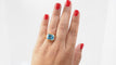 Bague 52 Bague en or jaune 18 kt avec topaze bleue et diamants 58 Facettes 32748