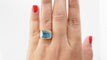 Bague 52 Bague en or jaune 18 kt avec topaze bleue et diamants 58 Facettes 32748