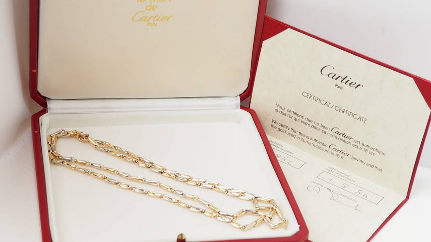 Collier 74cm Cartier Grain d'Avoine - Collier sautoir en or jaune 18 ct 58 Facettes 32383