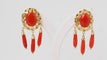Boucles d'oreilles Boucles d’oreilles pendantes en or jaune 18 ct et corail 58 Facettes 32382