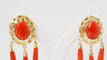 Boucles d'oreilles Boucles d’oreilles pendantes en or jaune 18 ct et corail 58 Facettes 32382