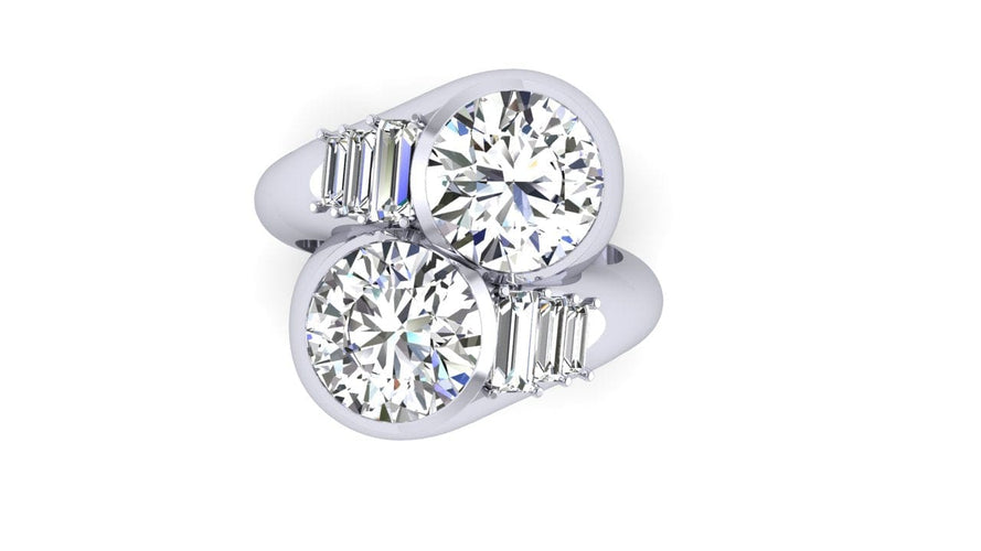 Bague Toi & Moi or blanc diamants