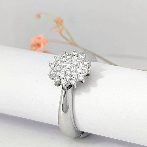 Bague 55 Bague en or blanc 18 carats et diamants 58 Facettes 15996