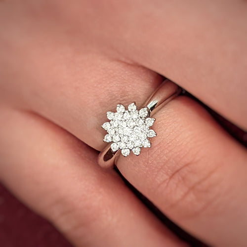 Bague 55 Bague en or blanc 18 carats et diamants 58 Facettes 15996