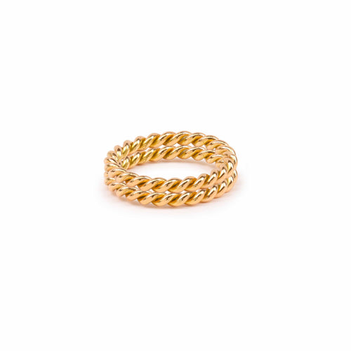 Bague 50 Alliances torsadées - Paire en or jaune 18 carats 58 Facettes B371