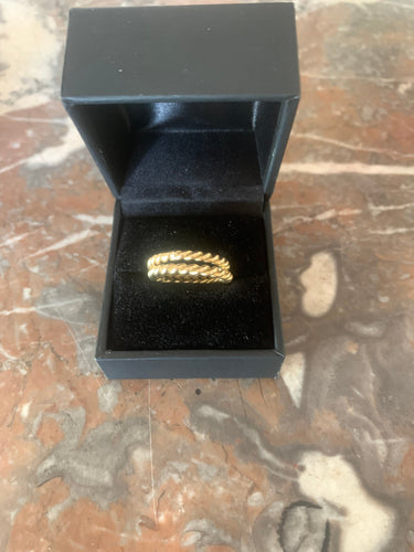 Bague 50 Alliances torsadées - Paire en or jaune 18 carats 58 Facettes B371