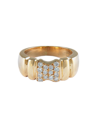 Bague 50 Bague nœud pavée en or jaune et diamants 58 Facettes BO/130058