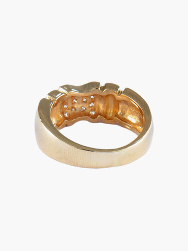 Bague 50 Bague nœud pavée en or jaune et diamants 58 Facettes BO/130058