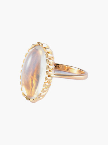 Bague 48 Bague ovale en or jaune 18k sertie d’un quartz 58 Facettes BO/130099