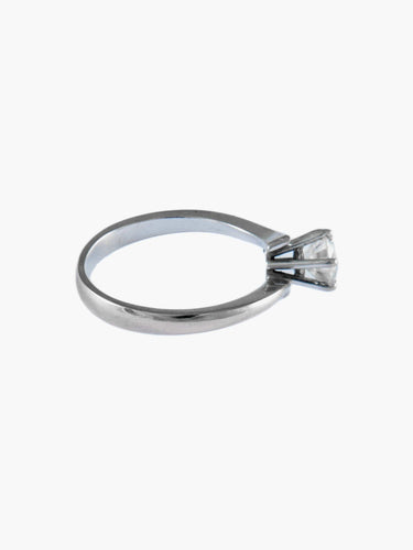 Bague 50.5 Bague solitaire en or blanc 18 carats et diamant 0,50 ct 58 Facettes BO/120040