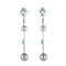 Boucles d'oreilles Pendants d’oreilles en or blanc 18k pavés de diamants, émeraudes et perles grises 58 Facettes BO/220070 RIV