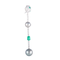 Boucles d'oreilles Pendants d’oreilles en or blanc 18k pavés de diamants, émeraudes et perles grises 58 Facettes BO/220070 RIV