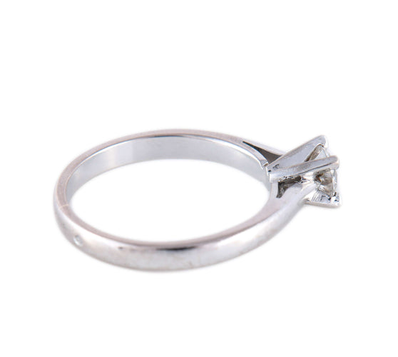 Bague 59 Bague solitaire en or blanc 18 carats et diamant 0,25 ct 58 Facettes BO/220098 NSS