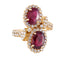 Bague 53 Bague Toi & Moi en or jaune 18k et rubis, diamants 58 Facettes BO/220084