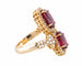 Bague 53 Bague Toi & Moi en or jaune 18k et rubis, diamants 58 Facettes BO/220084