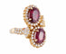 Bague 53 Bague Toi & Moi en or jaune 18k et rubis, diamants 58 Facettes BO/220084