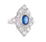 Bague 50 Bague Art Déco en platine et saphir, entourée de diamants 58 Facettes BO/220144