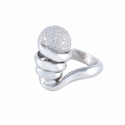 Bague 53 de Grisogono - Bague Tourbillon pavée en or blanc et diamants 58 Facettes BO/220112 NSS