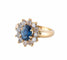 Bague 51 Bague Fleur en or jaune 18 carats et saphir, diamants 58 Facettes BO/220141