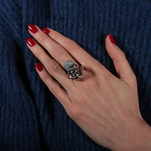 Bague 53 de Grisogono - Bague Tourbillon pavée en or blanc et diamants 58 Facettes BO/220112 NSS