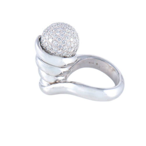 Bague 53 de Grisogono - Bague Tourbillon pavée en or blanc et diamants 58 Facettes BO/220112 NSS