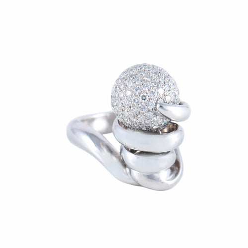 Bague 53 de Grisogono - Bague Tourbillon pavée en or blanc et diamants 58 Facettes BO/220112 NSS
